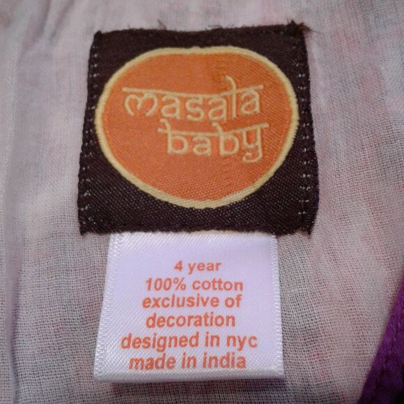 Girl's Masala Baby Multicolor Patchwork Dress Kids Size 4 Year - Picture 6 of 6